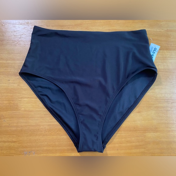 🆕 Old Navy Women’s High-Waisted Bikini Swim Bottoms Black M 8-10 - Picture 8 of 15